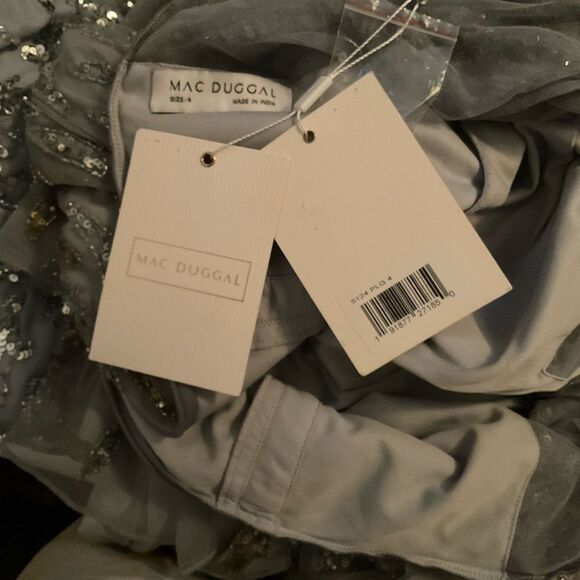 MAC DUGGAL 5124  Beaded Long Sleeve Evening Gown Dress - Picture 13 of 13